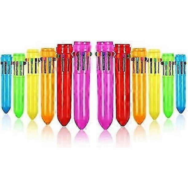 Mini Shuttle Pen Multicolor Pen Color Plastic Neon Retractable Ballpoint Pen (12pcs) Color Random