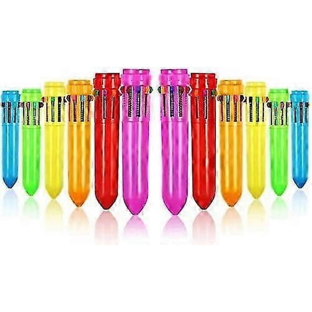 Bolígrafo retráctil mini Shuttle de plástico multicolor, color neón (12 unidades), color aleatorio