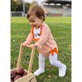 thumbnail image 3 of Cjfdfy Newborn Baby Girl Game Day Fall Outfit Animal Football Season Stripe Long Sleeve Ruffled Bow Collar Romper Infant Cute My First Football Season Fall Winter Clothes 0-18M, 3 of 9