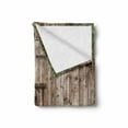 thumbnail image 2 of Rustic Soft Flannel Fleece Throw Blanket, Old Oak Closed Garage Door with Steel Hinges Vintage Typical Cottage Doorway Image, Cozy Plush for Indoor and Outdoor Use, 50" x 60", Tortilla, by Ambesonne, 2 of 6