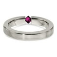 thumbnail image 4 of Grey Titanium Ring Band Wedding Rhodolite Garnet Edward Mirell Satin 4mm, 4 of 7