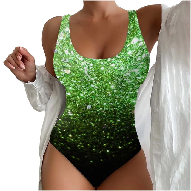 Traje de Baño de Verano Impreso de Moda de la Playa de las Mujeres, Bikini de Nylon con Sujetadores Acolchados para la Piscina, el Mar Y la Ropa de Vacaciones