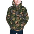 thumbnail image 2 of Bingfone Camouflage Skulls Pattern Youth Classic Hoodies Soft Hooded Pullover Sweatshirts for Girls and Boys, 2 of 6