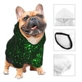 thumbnail image 3 of Goofa Green Sparkling Pattern Small Dog Sweater Hoodies Pet Grey Hooded Soft Fleece Sweatshirts with Pocket Fall Winter Puppy Cat Sweaters Warm Clothes-XX-Large, 3 of 8