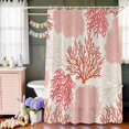 thumbnail image 6 of Coral Pink Red Shower Curtain Set with Hooks, Coastal Nautical Ocean Beach Waterproof Fabric Bathroom Curtains Decor Home Accessories,72 X 72 Inch Long, 6 of 9