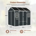 thumbnail image 2 of 8 x 7 FT Outdoor Resin Storage Shed with Floor, All-Weather Garden Shed with Window and Lockable Door, Tool Shed with Sloping Roof and Air Vent for Backyard, Patio, Dark Gray, 2 of 8