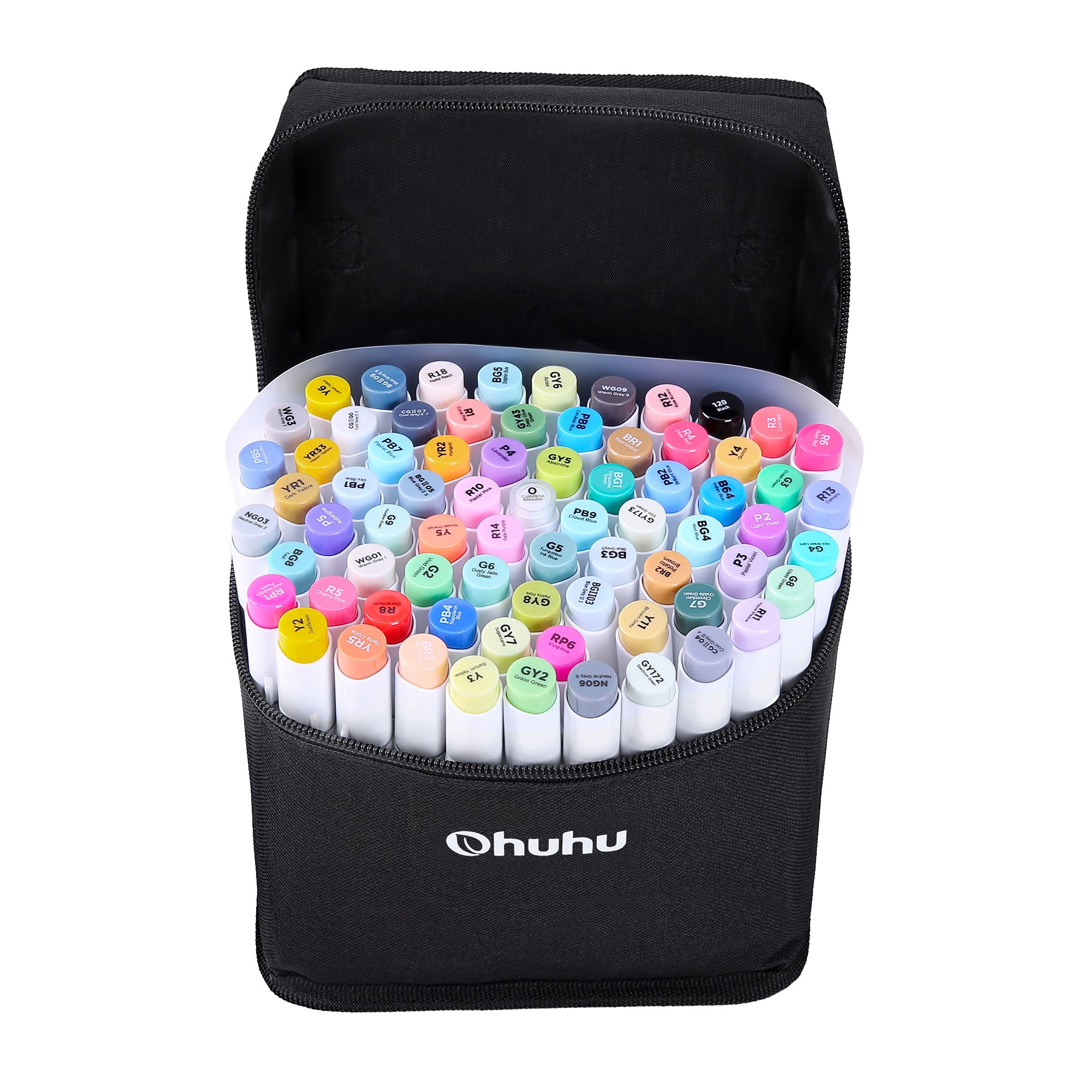 Ohuhu 72-Color Art Markers Set, Brush & Chisel Tip for Kids, with