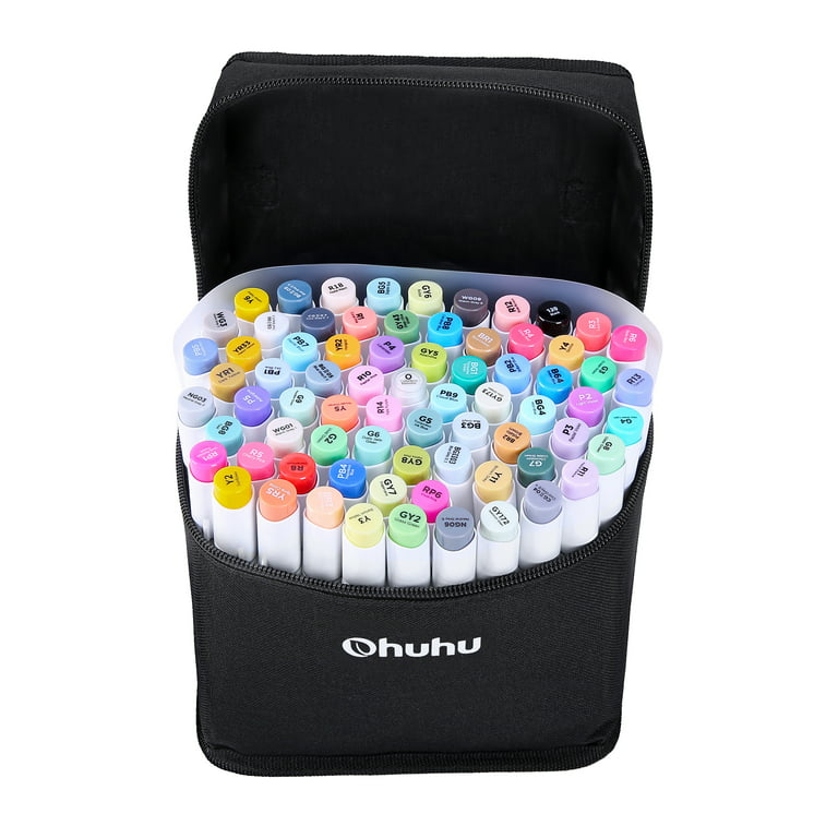 Dual Tips Ohuhu 72-Color Alcohol Based Markers Coloring Sketching