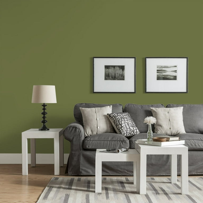 Glidden One Coat Oakmoss / Green Eggshell Interior Paint with