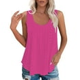 thumbnail image 2 of Tittly Tank Tops Vest for Women Women's Solid Color Fashionable Casual Round Neck Sleeveless Camisole Top Womens Tops Vest Tops for Women Hot Pink XXL, 2 of 7