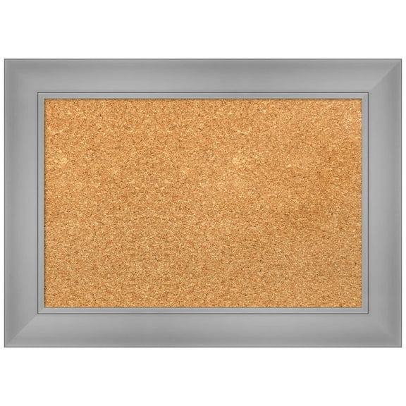Amanti Art Natural Cork Board Framed Flair Polished Nickel Bulletin Board 22 in. x 16 in.