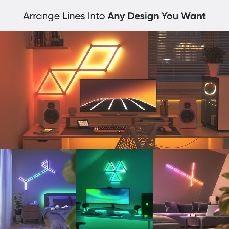 Nanoleaf Lines Smart RGBW LED Wall Lights – 16M+ Colors, Dimmable