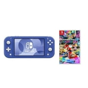 Restored Nintendo Switch Lite Video Game Console, Blue Edition with Mario Kart 8 Deluxe Bundle Handheld Console International Version, Blue, 1 Count 1 Pack