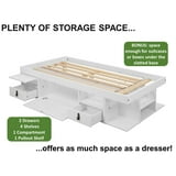 Free Shipping! Memomad Bali Storage Platform Sturdy Modern Bed Frame with Drawers & More (Twin Size, White Wood) - Walmart.com - Walmart.com