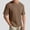 Brown, variant on Title: Low Cut Top, Men's Solid Color Short Sleeve Crew Neck Casual Tee with Modern Loose Fit for Everyday Wear