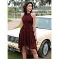 thumbnail image 2 of Dressystar Women Halter Floral Lace Cocktail Party Dress Female Knee Length Bridesmaid Dress, 2 of 10