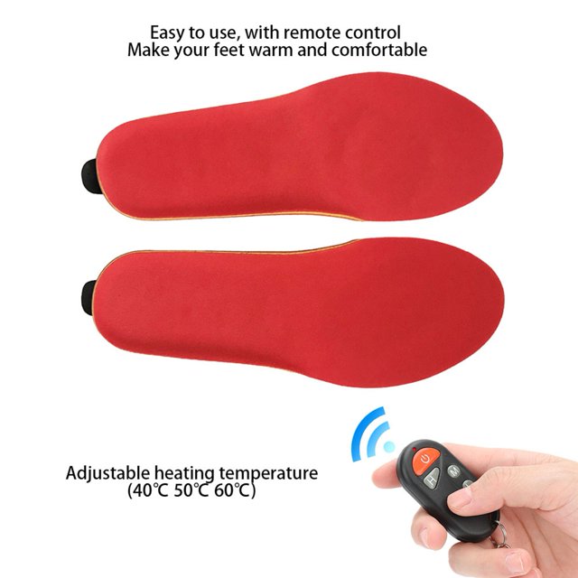 Plantillas Calentadas por USB Con Temperatura de Calentamiento Ajustable Y Control Remoto Para Deportes de Invierno Al Aire Libre Plantillas Calentadas