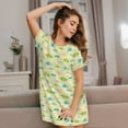 thumbnail image 3 of Rateoe Armadillo Floral Print Women’s Nightdress – Cozy Cotton Short-sleeved Sleep Shirt, Loose-Fit Sleepwear, Perfect for Relaxing and Sleeping, 3 of 6