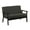 Dark GrayMaterial, variant on Gala 45 In. Modern Loveseat Bench, Dark Gray Fabric, Jet Black Wood Frame- Saltoro Sherpi