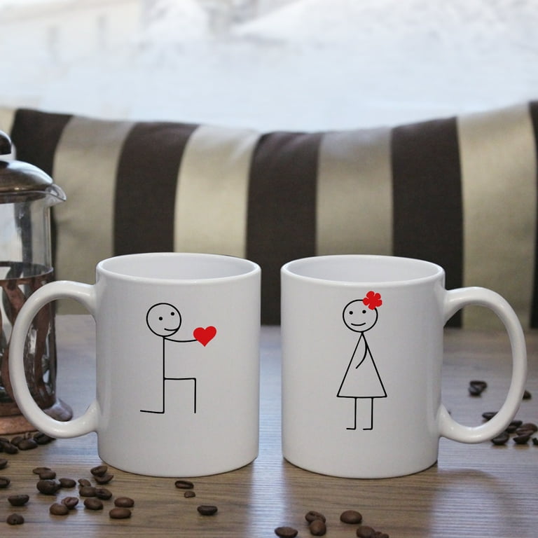 Kaayee From My Heart to Yours His and Hers Matching Couple Coffee Mugs Set,Gifts for Bride and Groom,Shower Engagement Wedding and Married Anniversary