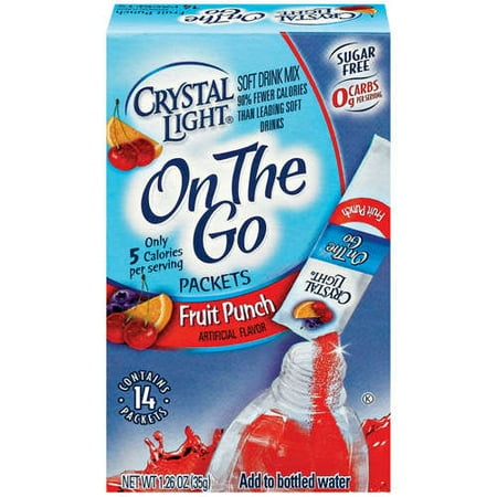 Crystal Light: On The Go Fruit Punch Sugar Free 1.26 Oz Soft Drink Mix, 14 ct