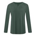 thumbnail image 4 of STETMN Plus Size V Neck Top for Women Loose Long Sleeve Shirt Lightweight Going Out T-Shirt, 4 of 5