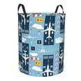 thumbnail image 2 of Haiem Airplanes and Aviation Signs Laundry Basket, Laundry Hamper, Collapsible Laundry Baskets, Dirty Clothes Hamper, Waterproof with Handles for College Dorm, Family-Small, 2 of 8