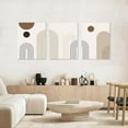 thumbnail image 4 of Abstract Boho Wall Art Set of 3, Mid-Century Modern Wall Prints, Framed Canvas Wall Art for Living Room, Minimalist Neutral Beige Brown Geometry Artwork Paintings, Modern Boho Room Decor Ready To Hang, 4 of 5