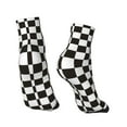 thumbnail image 4 of Bingfone Black And White Checkerboard Design Patterned Men'S Women'S Casual Cotton Socks, 4 of 9