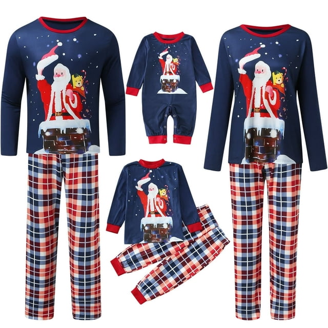 Pyjamas Enfants Pyjamas de Noël Père Noël Pyjamas de Noël en Coton Bio pour Enfants