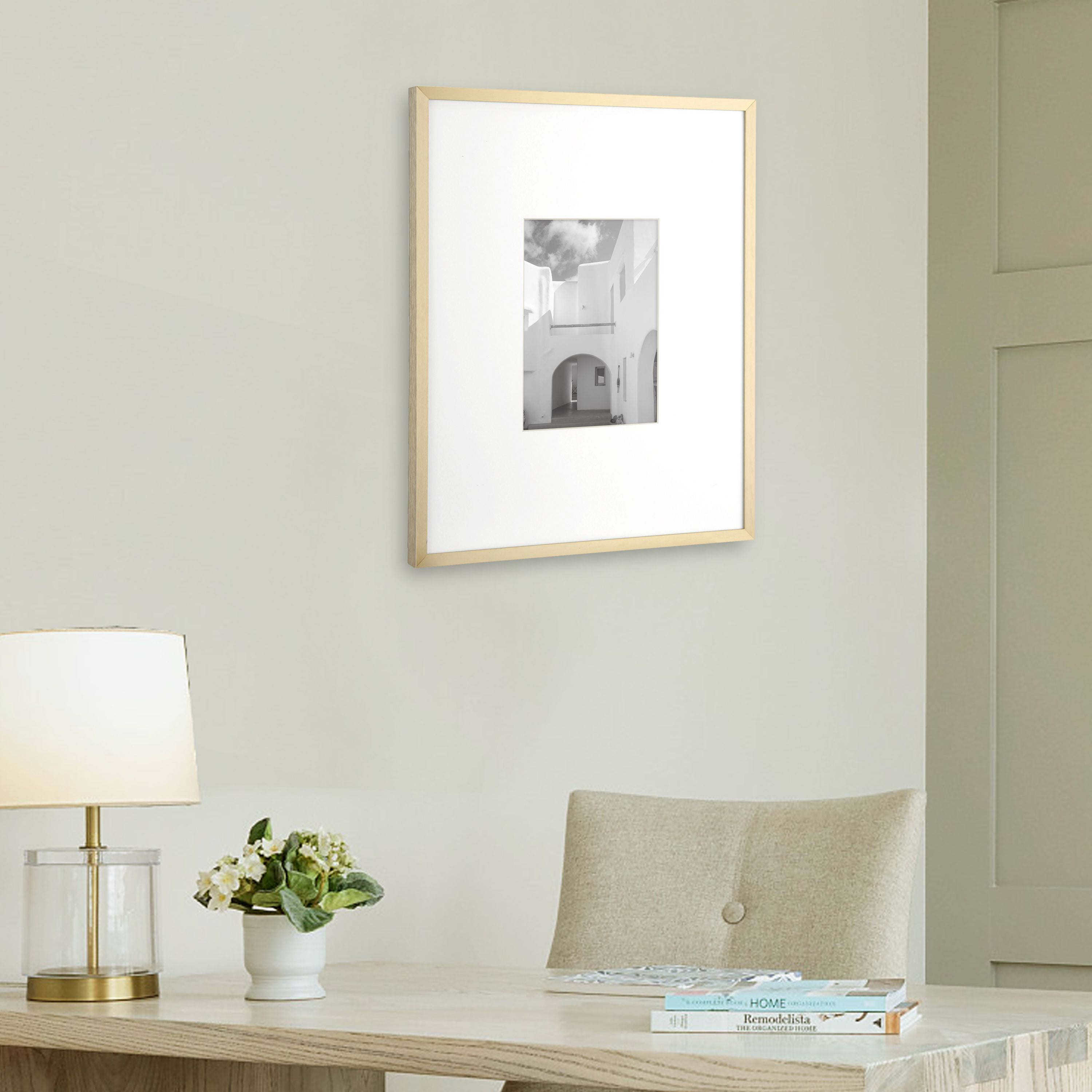 Better Homes & Gardens 18x18 Matted 5x7 Metal Gallery Wall Picture Frame,  Gold 