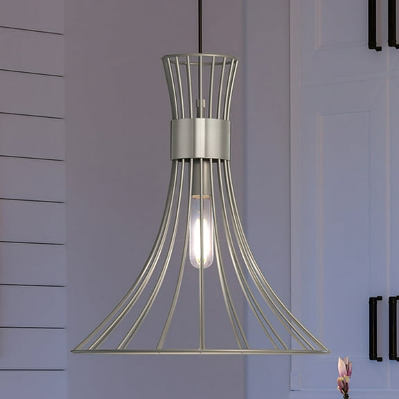Luxury Mid-Century Modern Pendant, 16H x 18W, with Modern Style, Burnished Nickel, UHP4351 by Urban Ambiance