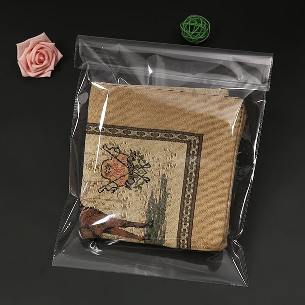 Bolsa de OPP, bolsa de embalaje de ropa, bolsa de plástico transparente autoadhesiva, bolsa de PE, se pueden imprimir especificaciones, logotipo