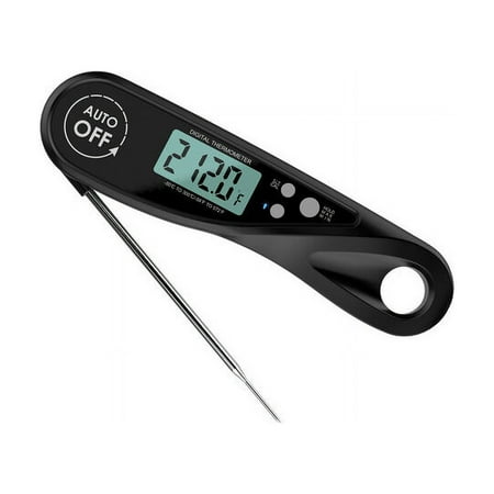 

Kitchen Thermometer Meat Thermometer with LCD Backlight Screen Foldable Probe for Cooking 3s Instant Read Cooking Thermometer (Black)