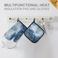 thumbnail image 4 of Yayeee Oven Mitts and Pot Holder Set of 4 Heat Resistant Kitchen Gloves Baking Hot Pad, Plants and River, 4 of 5