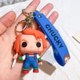 thumbnail image 1 of Llaveros de silicona de personajes de películas de terror para fanáticos, Chucky, Jason, llaveros colgantes 3D para llaves de coche, mochila, regalos de Halloween, 1 of 5