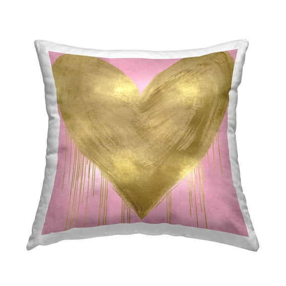 Stupell Industries Pink Glam Heart Drip Printed Throw Pillow Design by Lindsay Rodgers