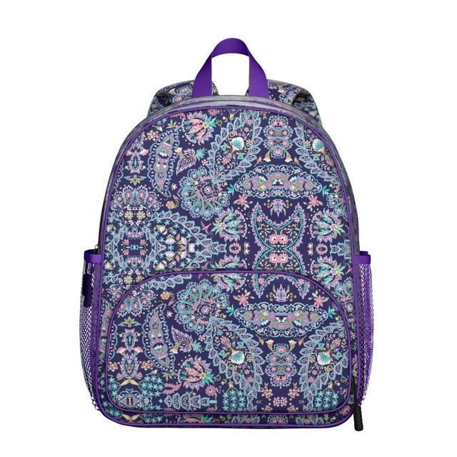 Lightweight Vintage Student Backpack – Antique-Look Boho Floral Daypack with Classic and Rustic Charm