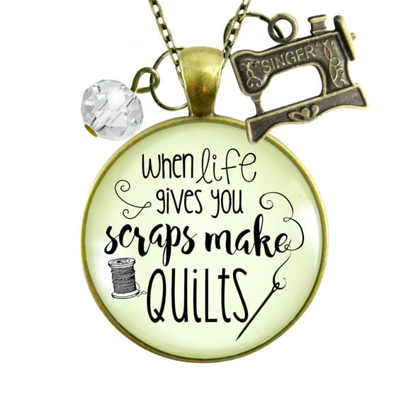When Life Gives Scraps Necklace Gutsy Goodness Female Adult Bronze Metal Jewelry