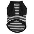 thumbnail image 3 of Deago Dog Striped T-Shirt with Leash Ring Warm Breathable Winter Pet Apparel Colorful Soft Puppy Sweatshirt Clothes for Small to Medium Dogs Puppy (Black, M), 3 of 8