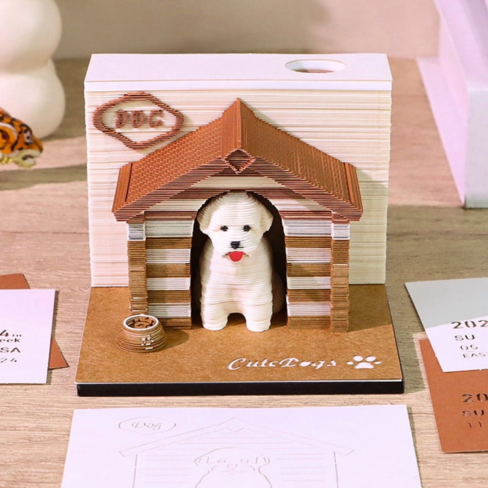 Time Piece Calendar 2026 Desk Calendar 3D Tear-away Calendar Paper Carving Art Pad Notepad Gift For Christmas Housewarming