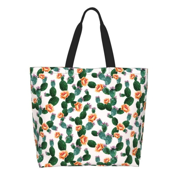 Balery Cactuses Bolsa Tote Estilo Estético con Cremalleras, Bolsa de Hombro, Bolsa de Compras Grande y Plegable