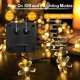 thumbnail image 3 of Solar String Lights,50 LED Outdoor Flower Shaped Solar Fairy Lights,Waterproof String Lights for Christmas,Wedding,Garden,Fence,Patio,Yard Decoration,23 ft String Lights,Warm White, 3 of 8