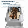thumbnail image 5 of Jumbo Cat Litter Box Stainless Steel - Extra Large Open Top for Big Cats, High Sides Reduce Scatter, Non Stick & Leak Proof, Easy Clean w/Scoop & Mat, 5 of 7