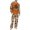 Beige, variant on Men's Halloween Pajama Set Long Sleeve Raglan Soft Cotton Loungewear with Letter Top & Full Length Pants for Home Night Beige L