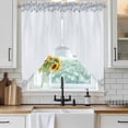 thumbnail image 6 of Blue Flower Swag Valances for Windows 2 Pack, Kitchen Window Curtains 36 Inch Length, Spring Modern Minimalist Country Floral Plant Privacy Swag Curtains for Living Room/Bathroom 36"x36", 6 of 8