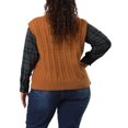 thumbnail image 3 of Agnes Orinda Women's Plus Size Sweater Vest Cable Knit Sweater Sleeveless Pullover Vests 4X Brown, 3 of 8