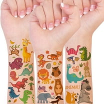 Wrapables Waterproof Temporary Tattoos for Children, 20 sheets, Dinosaurs & Animals