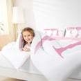 thumbnail image 3 of Erosebridal Girls Pink Bow Twin Comforter Sets, T Letter Bedding Set, Princess Style Bedroom Decor, Pink Reversible 2pcs, 1 Comforter and 1 Pillowcase, 3 of 6