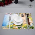 thumbnail image 2 of MKHERT European Landscape Painting Summer Colorful Flowers in Garden Placemats Table Mats for Dining Room Kitchen Table Decoration 12x18 inch,Set of 4, 2 of 4